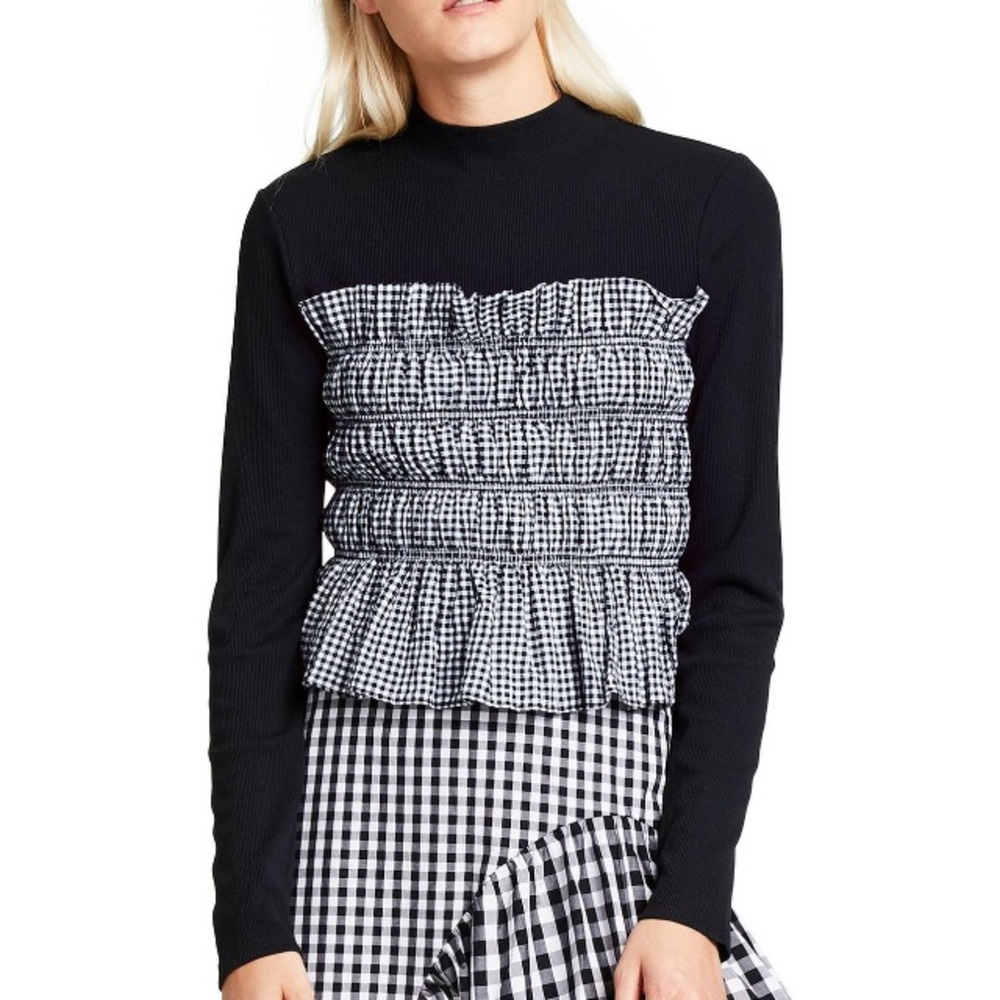 Sandy liang x target top shirt large L gingham